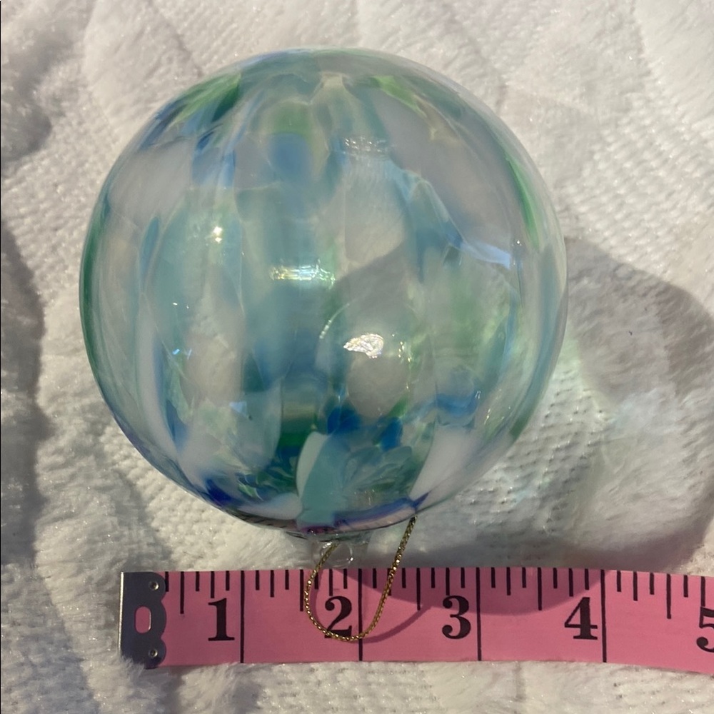 Handcrafted Glass Ornament - Blue and Green - Picture 8 of 8